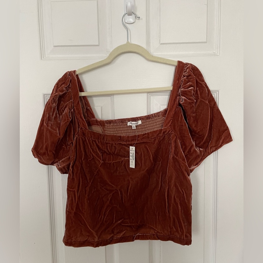 Madewell Velvety puff sleeve top